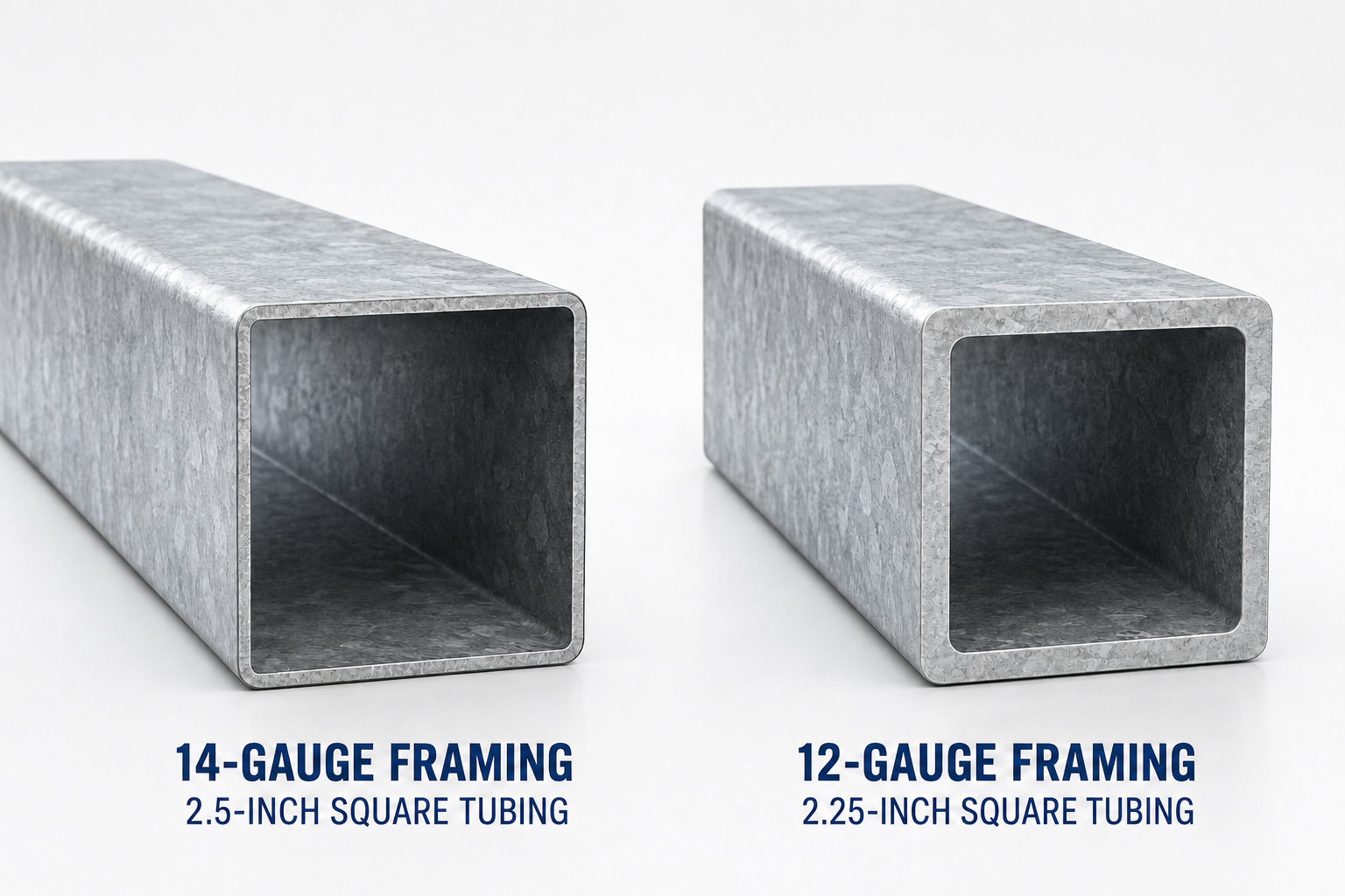Square tubing used for metal building framing